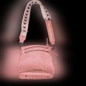 Montana West Pink Crossbody Shoulder Bag with Patterned Strap